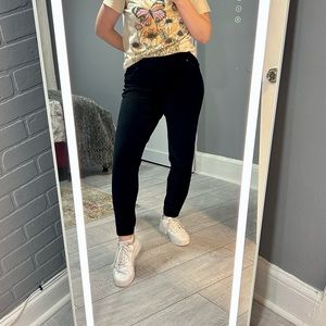 HUE Black Velvet Corduroy Slip On Skinny Pants Leggings